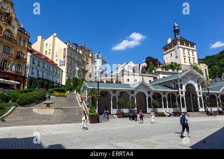 Karlovy Vary, ville thermale, République Tchèque Banque D'Images