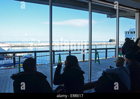 La vue sur la mer d'Okhotsk de Port Abashiri Banque D'Images