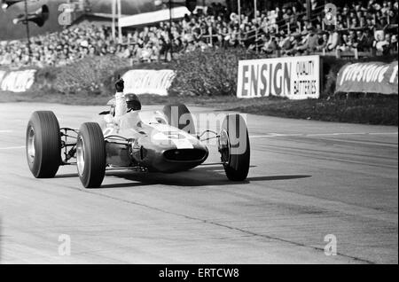 Goodwood Course internationale Réunion, le lundi de Pâques. En cours de course, le gagnant est le numéro de voiture 5. 19 avril 1965. Banque D'Images