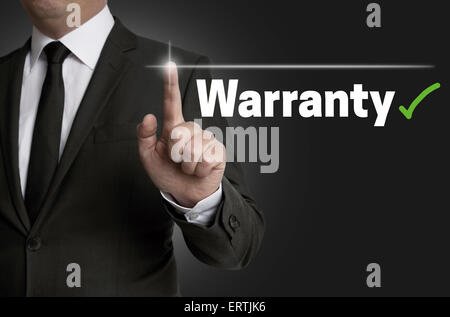 L'écran tactile est exploité par la garantie d'affaires. Banque D'Images