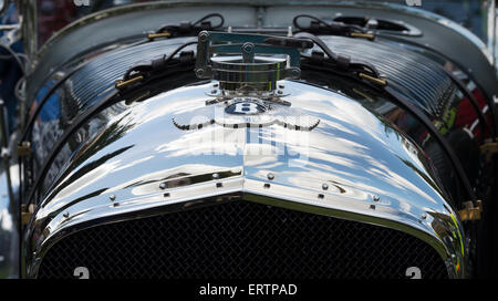 Ventilateur Vintage Bentley au salon de voitures dans la région des Cotswolds. Broadway, Worcestershire, Angleterre. Banque D'Images