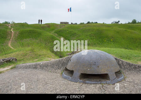 Fort de Vaux machine embrasure, champ de bataille de Verdun Banque D'Images