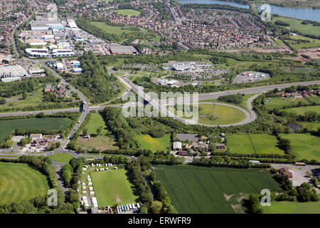 Vue aérienne de la Norton Canes services sur l'autoroute à péage M6 dans le Staffordshire, Royaume-Uni Banque D'Images