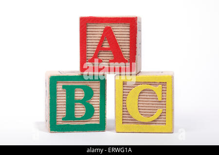 L 'ABC' énoncés avec blocs de construction pour enfants Banque D'Images