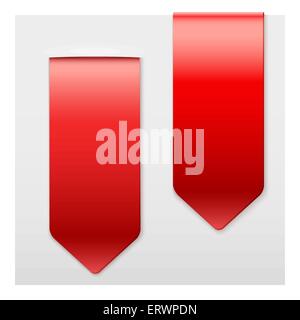 Ensemble de rubans populaires autocollant sur haut. Style moderne, réaliste. Illustration de Vecteur