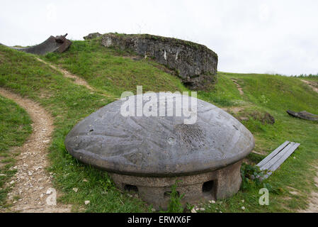 Fort de Vaux machine embrasure, champ de bataille de Verdun Banque D'Images