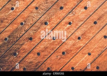 Vintage Wood Texture Background, Détail de la vieille porte en bois, diagonale Banque D'Images