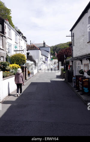 VILLAGE DE PÊCHEURS TRADITIONNELS DES CORNOUAILLES POLPERRO. CORNWALL UK. Banque D'Images