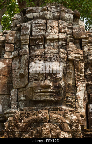 Western Gopuram, tour face à l'entrée, Ta Som, temple Angkor, la Province de Siem Reap, Cambodge Banque D'Images