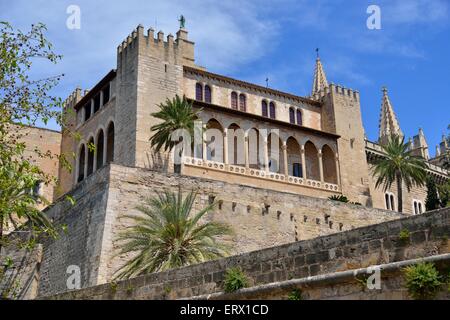 Palacio Real de la Almudaina, Palma de Mallorca, Majorque, Îles Baléares, Espagne Banque D'Images