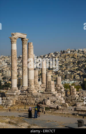 Temple de Hercule sur la citadelle, Amman, Jordanie Banque D'Images