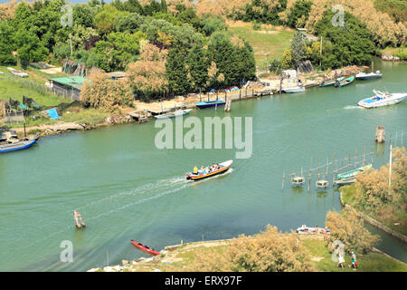 Vue depuis le campanile du clocher, l'île de Torcello, lagune de Venise Banque D'Images