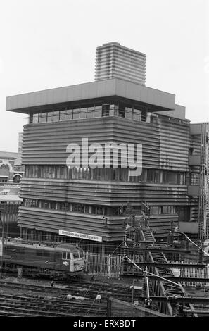 Boîte De Signal, la gare de New Street, Birmingham, 3 octobre 1983. Banque D'Images