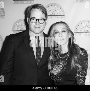 New York, NY - 08 juin 2015 : Matthew Broderick et Sarah Jessica Parker assister au Théâtre de répertoire irlandais Yeats's : la célébration à l'hôtel de ville Banque D'Images