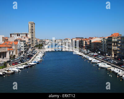 Canal à Sète, France Banque D'Images