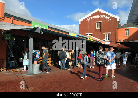 Le vieux moulin biscut marché, Woodstock, Cape Town, Afrique du Sud Banque D'Images