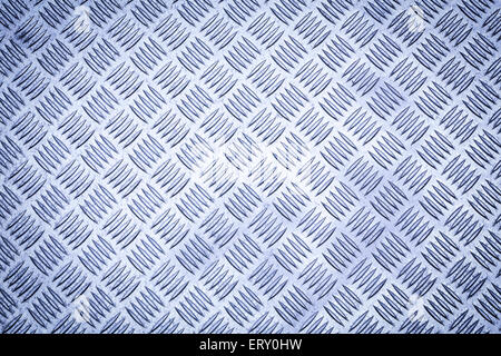 Couleur bleu diamond plate, checker plate, la plaque filetée, de croix et de la plaque de poussée pour plaque de plancher Durbar texture background. Banque D'Images