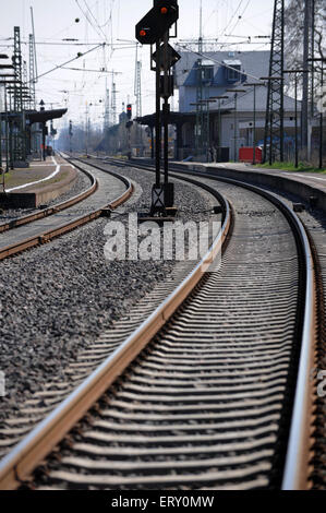 Pistes vides pendant la grève de train Banque D'Images