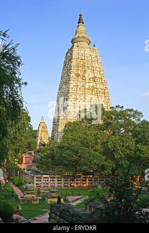 Temple Mahabodhi , Mahabodhi Mahavihar , site du patrimoine mondial de l'UNESCO , Bodh Gaya , Bihar , Inde , Asie Banque D'Images