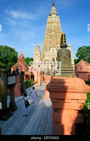 UNESCO World Heritage temple de la Mahabodhi Bodhgaya ; ; ; Inde Bihar Banque D'Images