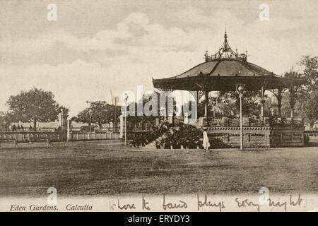 159732 AAD - old vintage 1900s eden gardens , kiosque à Calcutta, Kolkata , l'ouest du Bengale , Inde Banque D'Images