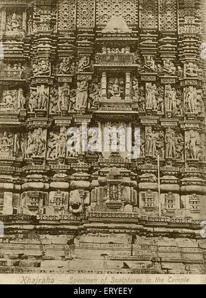 Ancienne image vintage 1900s ; Khajuraho ; aujourd'hui site du patrimoine mondial ; Madhya Pradesh ; Inde Banque D'Images