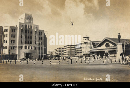 Ancien millésime 1900 Churchgate Station Bombay Mumbai Maharashtra Inde Asie Banque D'Images