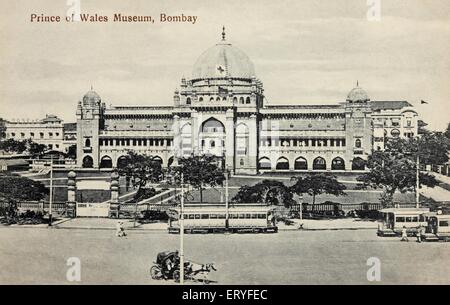 Musée du Prince de Galles War Hospital tramway chariot à cheval Colaba Bombay Mumbai Maharashtra Inde Asie ancien millésime 1900 image Banque D'Images