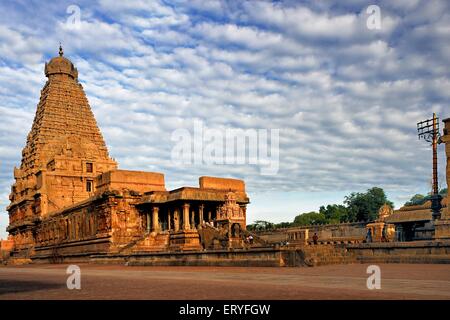 Temple de Brihadeeswara, Temple de Brihadishvara, Thanjai Periya Kovil, Rajarajeswaram, Tanjore, Thanjavur, Tamil Nadu, Inde, Asie, Indien, Asiatique Banque D'Images