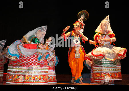 Manipuri danse folklorique raslila Manipur Inde danse folklorique indienne Banque D'Images