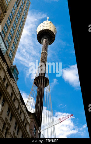 Sydney Tower ; la plus grande structure de Sydney , Sydney , Nouvelle-Galles du Sud ; Australie Banque D'Images