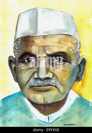 Lal Bahadur Shastri, homme d'État indien, 2e Premier ministre de l'Inde Banque D'Images