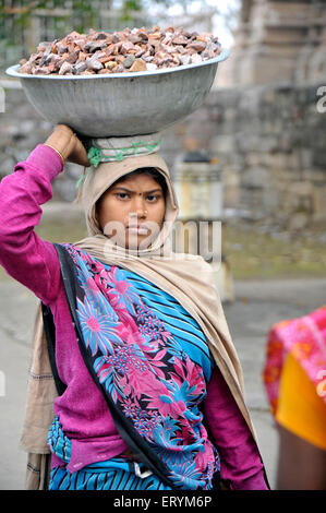 Le milieu rural, femme le Madhya Pradesh Inde Asie Banque D'Images