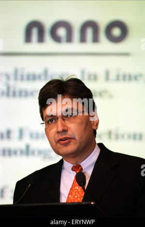 Rajiv Dube , Président , voitures de tourisme , Tata Motors , Tata Nano car Launch , Bombay , Mumbai , Maharashtra , Inde , Asie Banque D'Images