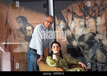 Atul Dodiya et Anju Dodiya , artistes indiens , peintres , Inde , Asie Banque D'Images