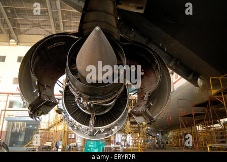 Air India réparation d'avions, Sahar aéroport hangar, Chattapati Shivaji aéroport international, Bombay, Mumbai, Maharashtra, Inde, Asie Banque D'Images