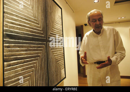 S. H. Raza , peintre indien , Sayed Haider Raza , artiste renommé , Inde , Asie Banque D'Images