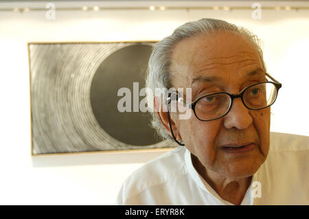 S. H. Raza , peintre indien , Sayed Haider Raza , artiste renommé , Inde , Asie Banque D'Images