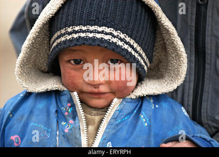 Leh Ladakh ; garçon ; ; ; Jammu-et-Cachemire en Inde 9 Avril 2008 Banque D'Images