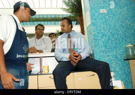 Anil Dhirubhai Ambani , Président , Reliance Infocomm , Dhirubhai Ambani Knowledge City , DAKC , Kopar Khairane , New Bombay , Navi Mumbai , Inde Banque D'Images