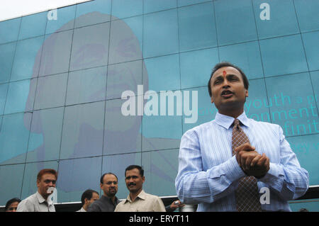 Anil Dhirubhai Ambani , Président , Reliance Infocomm , Dhirubhai Ambani Knowledge City , DAKC , Kopar Khairane , New Bombay , Navi Mumbai , Inde Banque D'Images