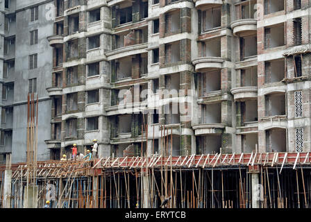 Bâtiment en construction, Bombay, Mumbai, Maharashtra, Inde Banque D'Images