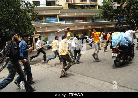 La communauté sikh protester contre le feu du corps de dera saccha sauda chef ram rahim à Mulund à Bombay Banque D'Images