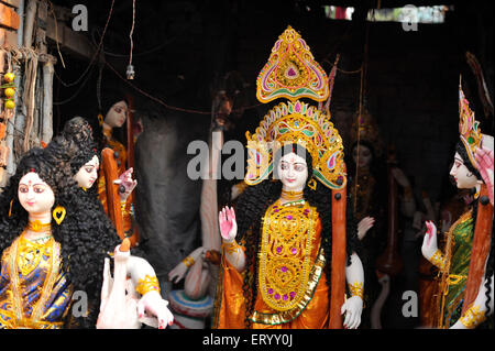 Statue de la Déesse Saraswati à Kolkata Calcutta ; Inde ; Banque D'Images