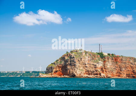 Paysage de Kaliakra, pointe dans le sud de la Dobroudja région du nord de la côte bulgare de la Mer Noire Banque D'Images