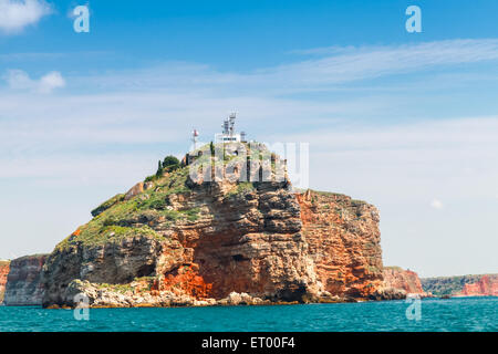 Paysage côtier de Kaliakra, pointe dans le sud de la Dobroudja région du nord de la côte bulgare de la Mer Noire Banque D'Images