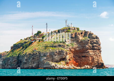 Kaliakra, pointe dans le sud de la Dobroudja région du nord de la côte bulgare de la Mer Noire Banque D'Images