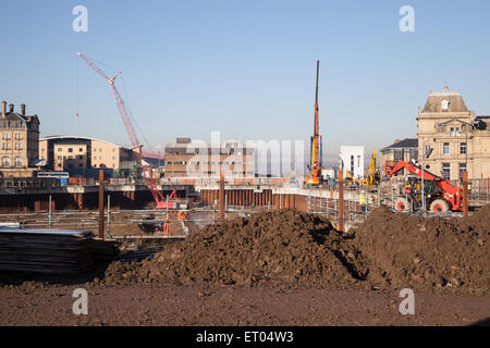 Bradford, célèbre "trou dans le sol', qui existait depuis plus de 5 ans avant l'élaboration de la Westfield Shopping Centre. Banque D'Images