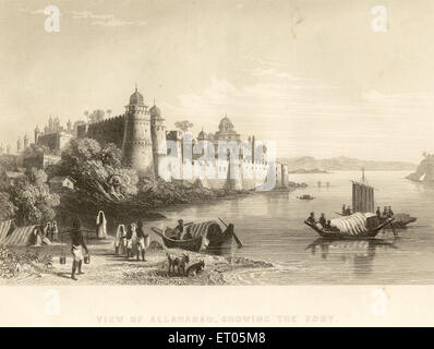 Voir d'Allahabad ; montrant le fort ; l'Uttar Pradesh en Inde ; Banque D'Images