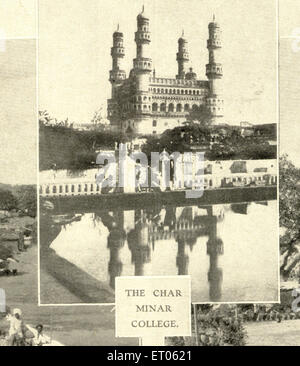 Char Minar, Charminar, quatre minarets, mosquée, Hyderabad, Andhra Pradesh, Telangana, Inde, Asie, 10th Febuary 1906, millésime, 1900 Banque D'Images